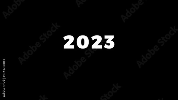 Fototapeta End of 2023 Greeting Animation with Particles & Sparks - New Year Countdown, Fireworks, Festive Celebration, Sparkling Wishes, Happy New Year 2024, Countdown to 2024, Holiday Party Video 4K.
