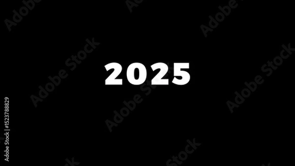 Fototapeta Happy New Year 2025 Countdown Animation with Fireworks, Sparkles & Festive Celebrations - New Year Eve Countdown, 2025 Countdown Timer, Holiday Party, Countdown to New Year's Day 2025 4K.