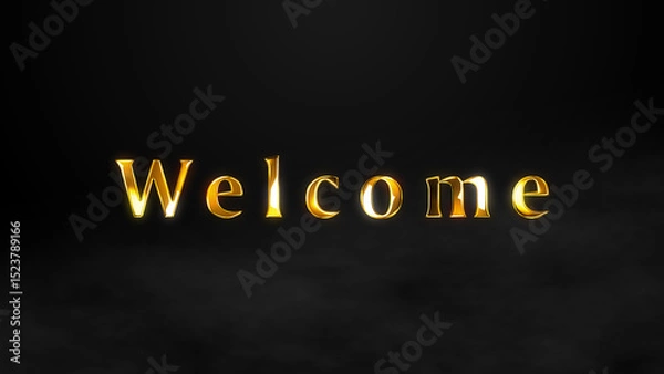 Fototapeta Welcome Gold Text Animation - Elegant & Glowing Greeting for Warm Introductions, Event Openings, Invitations & Celebrations | Premium