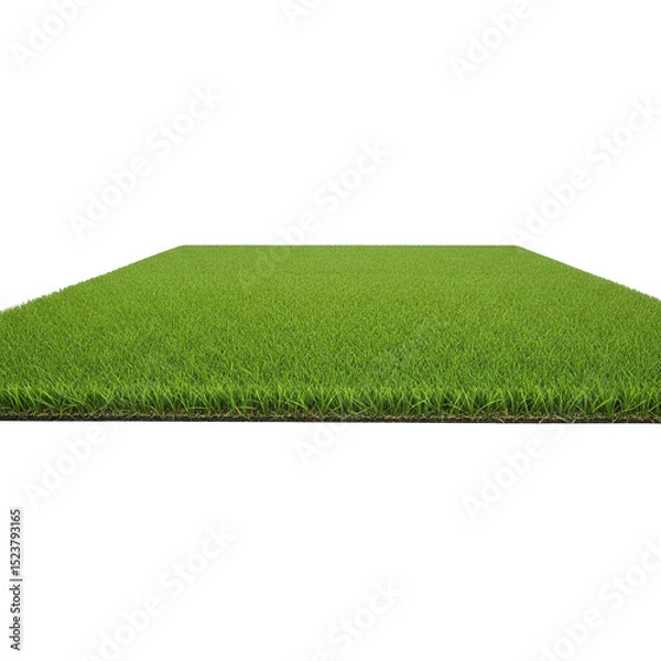 Fototapeta Lush green grass, isolated on transparent background, stretching into the distance