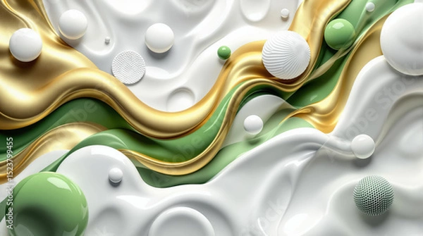 Fototapeta Abstract composition featuring smooth, organic shapes
