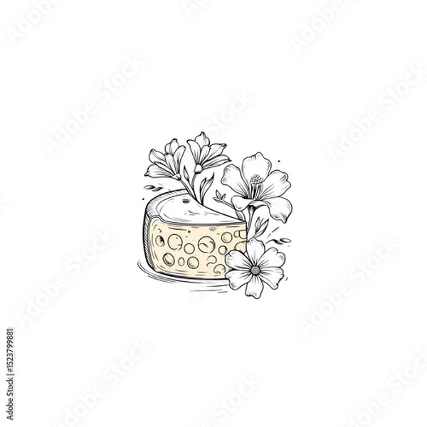Obraz flower and cheese logo