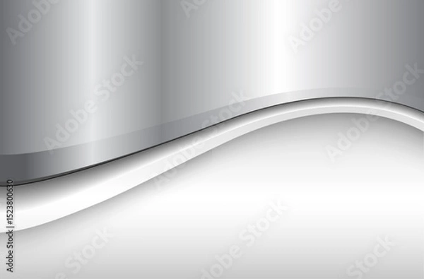 Fototapeta Silver gray abstract background 3D metallic wallpaper.