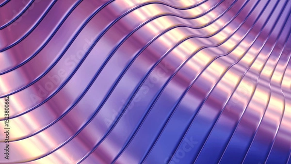 Fototapeta Purple blue striped pattern background, 3d lines design, abstract minimal background.