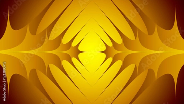 Fototapeta Abstract orange background with 3d lines pattern, symmetrical minimal striped background.