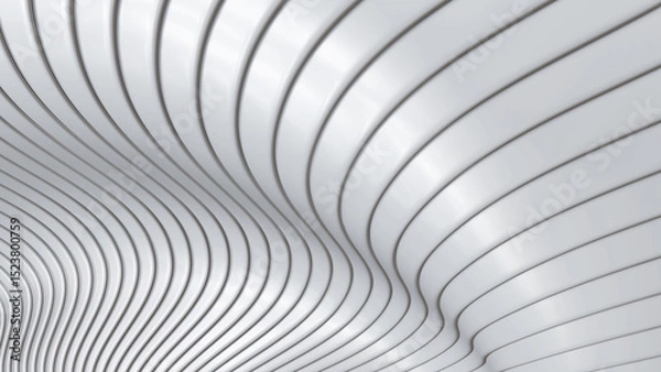 Fototapeta White striped pattern background, 3d lines design, abstract minimal white gray background for business presentation.
