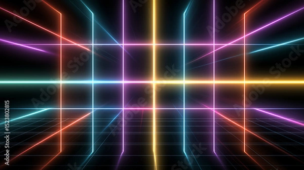Fototapeta abstract background with glowing lines
