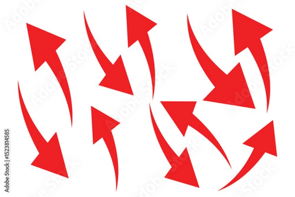 Fototapeta Curved arrow icons set. curved arrows. arrow symbol collection. vector