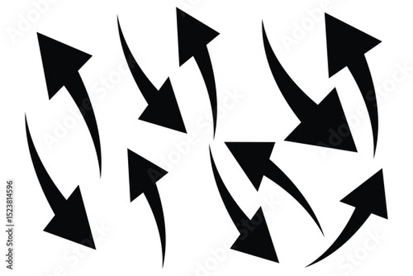 Fototapeta Curved arrow icons set. curved arrows. arrow symbol collection. vector