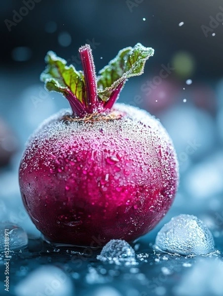 Obraz Fresh beetroot with water droplets. AI.