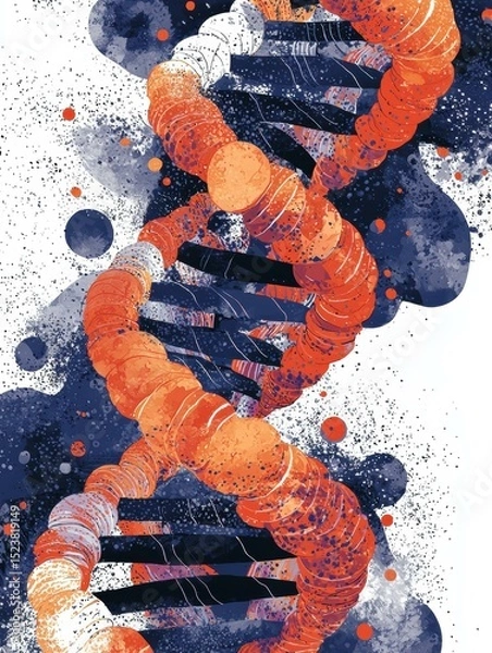 Obraz Abstract DNA graphic. AI.