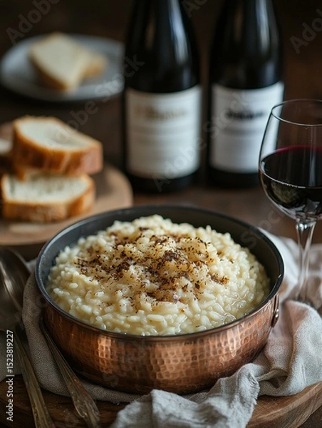 Obraz Creamy truffle risotto. AI.