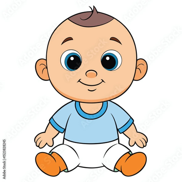 Fototapeta create a cute baby vector in white background