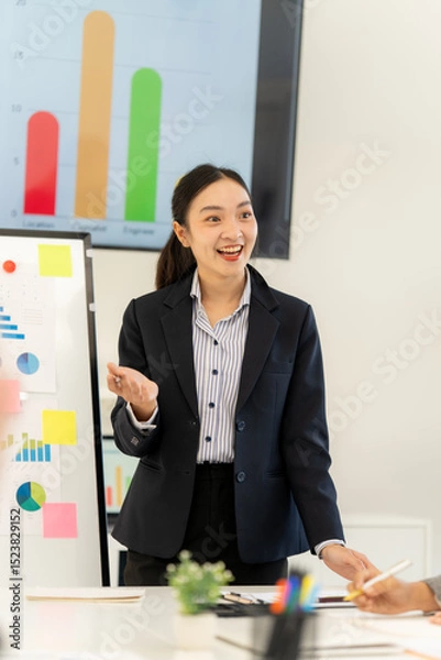 Obraz Businesswoman Presenting Data at Meeting