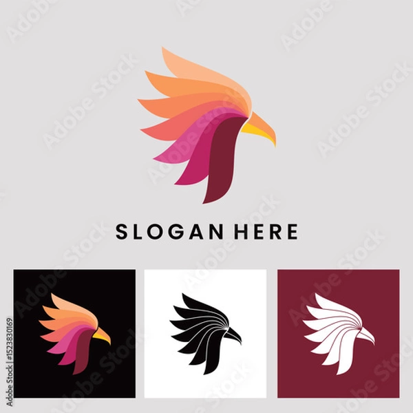 Obraz Head Bird abstract full logo simple vector