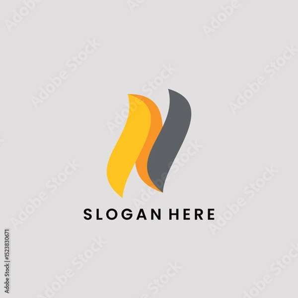 Obraz Letter N Flame logo simple vector