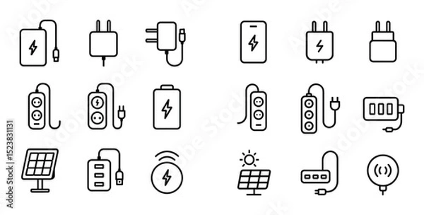 Fototapeta Minimalist Power Icons Grid