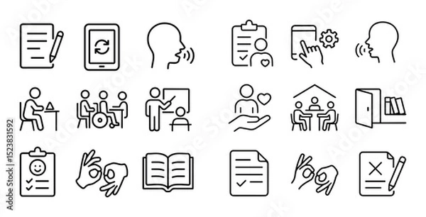 Fototapeta Special Needs Icons Grid