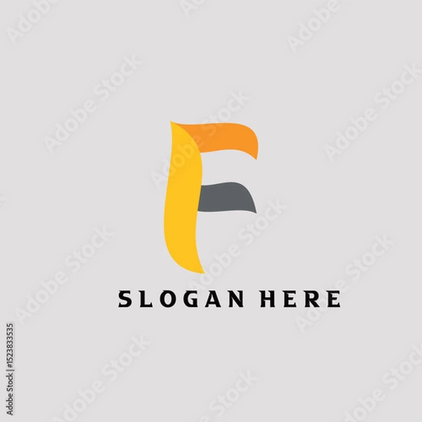 Obraz Letter F Flame logo simple vector