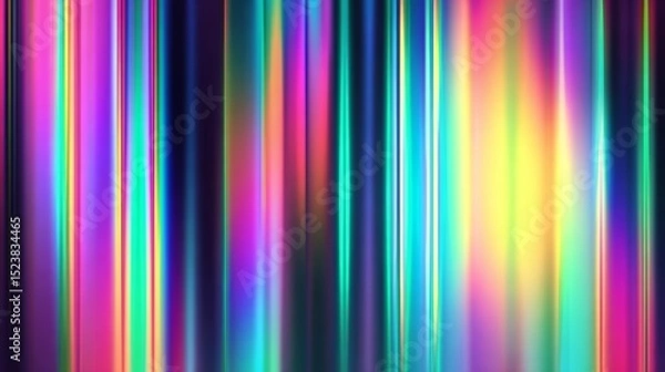 Fototapeta Retro holographic foil background with vibrant iridescent gradient, abstract colorful blur effect and futuristic light texture, perfect for vintage design, digital art, and creative label concepts