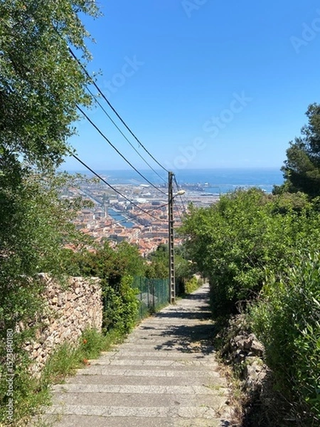 Obraz View on Sètes from a stairs, Occitanie