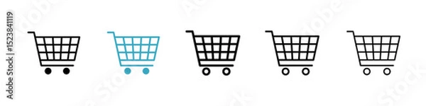 Fototapeta Shopping basket icons in Multiple Styles Set. Vector Illustration
