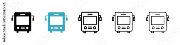 Fototapeta Bus icons in Multiple Styles Set. Vector Illustration