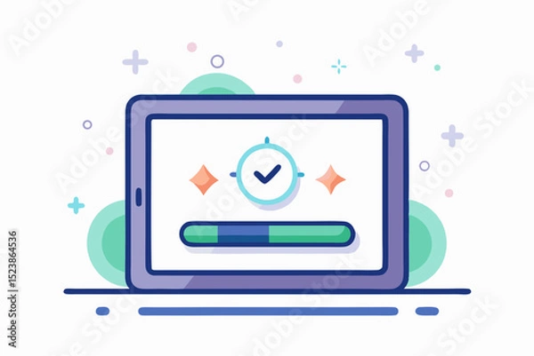 Fototapeta digital learning progress bar tablet screen