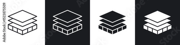 Fototapeta Insulation icons in solid and stroke graphics