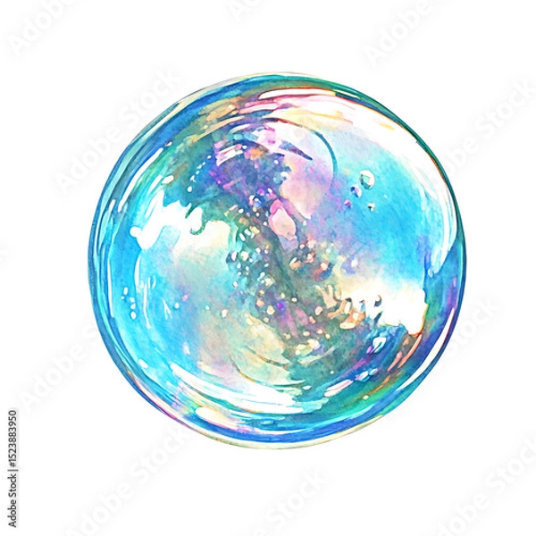 Obraz Colorful soap bubble with iridescent reflections and vibrant hues