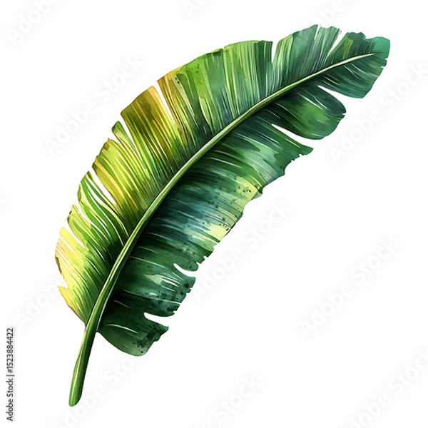 Obraz Vibrant green tropical leaf with detailed texture and natural