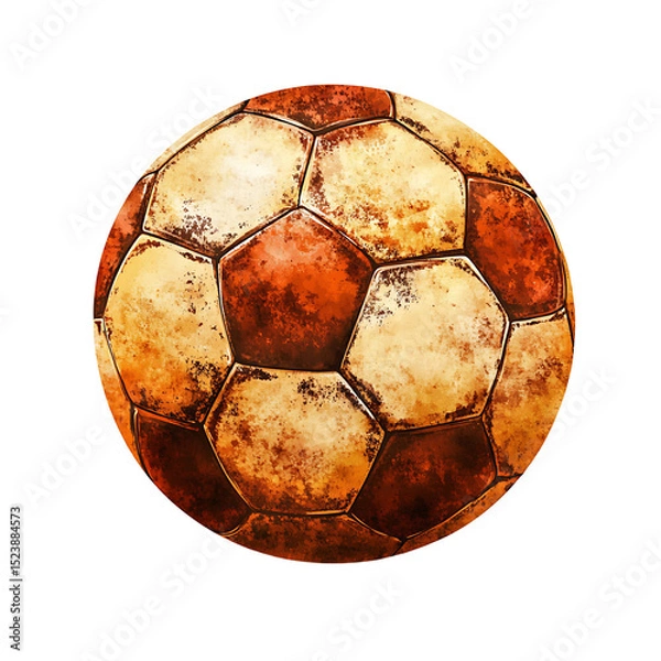Obraz Vintage style soccer ball with weathered, rustic appearance
