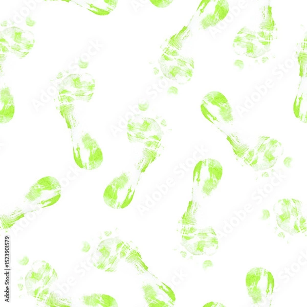 Fototapeta Footprints Pattern on White Background