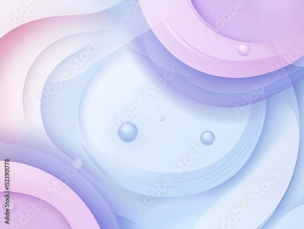 Fototapeta Abstract Fluid Overlapping Circles and Curved Shapes with Soft Bubble Elements Background