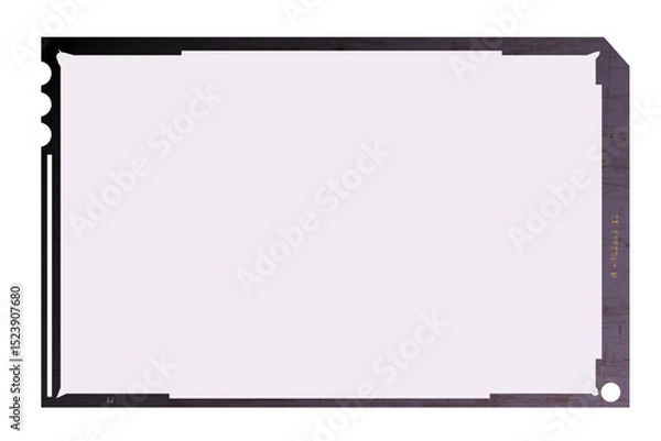 Obraz vintage 4x5 inch medium format camera sheet  film,empty frame for pictures,flat lay. Comeback of analog film photography concept, free copy space. Transparent background