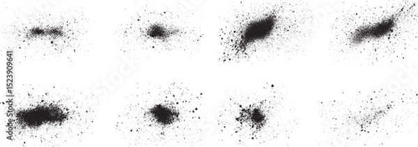 Fototapeta Grunge Spray Paint Vector Set, Isolated on White Background