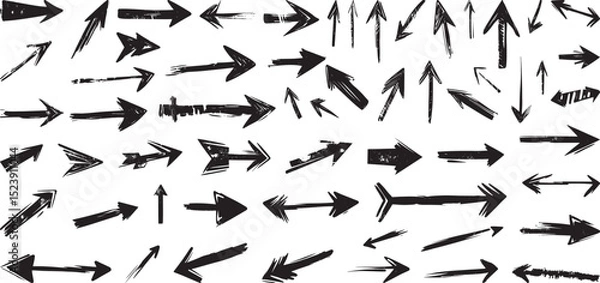 Fototapeta Grunge Arrows Vector Collection on White Background