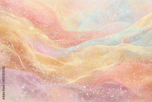 Obraz Abstract Pastel Wave Background with Sparkling Light Effects