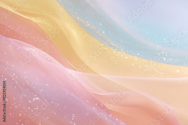 Obraz Abstract Pastel Wave Background with Sparkling Light Effects