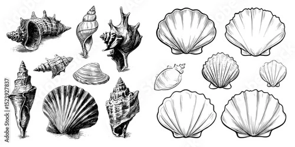 Fototapeta Summer vacations or beach resort font styles, including cartoon modern shells or seashells, utilize a colon punctuation sign to represent ocean holidays and beach travel typeface
