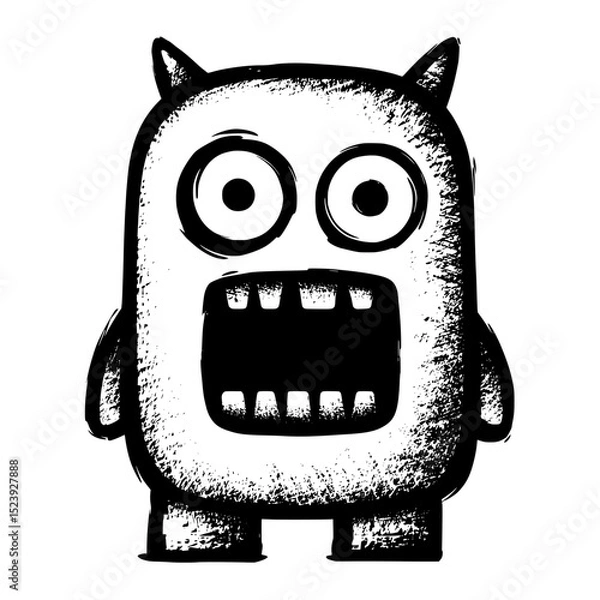 Fototapeta The digit 0 is depicted as a strange monster character in this font, which also features a spooky Halloween creature alphabet, a crazy cartoon horror monster character popular among kids today, and a