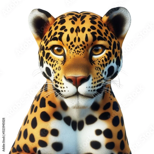 Fototapeta jaguar cub portrait on transparent background