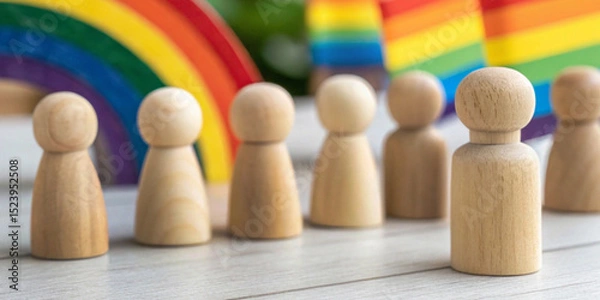 Obraz LGBTQ Concept for Celebrates diversity concept and inclusion during Pride Month with unity and equality