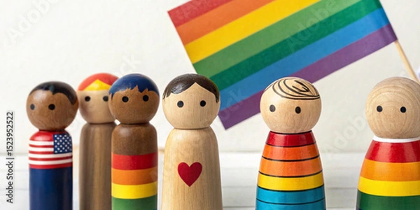 Obraz LGBTQ Concept for Celebrate the month of pride with unity in diversity and equality through vibrant symbols of togetherness
