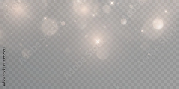 Obraz Light effect with lots of shiny highlights shining on transparent background for christmas new year design.	
