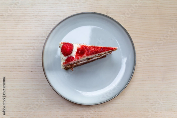 Fototapeta A slice of red velvet cake.