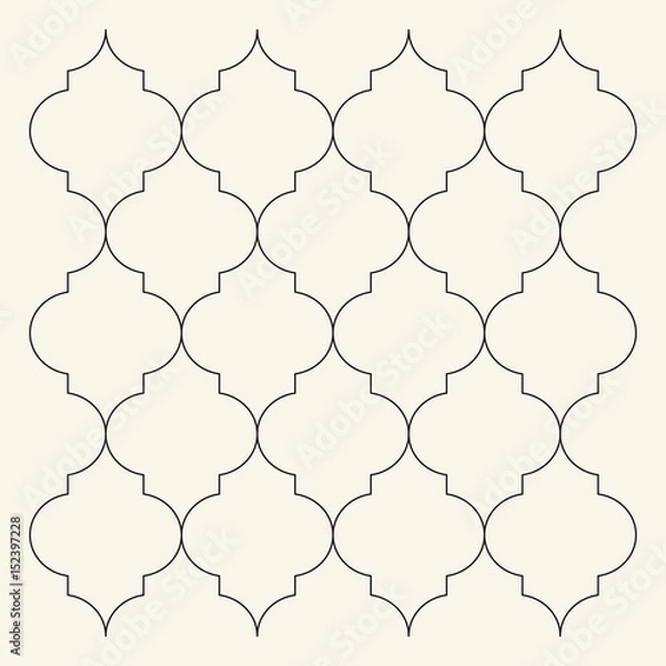 Obraz Flat outline moroccan pattern. Tile template