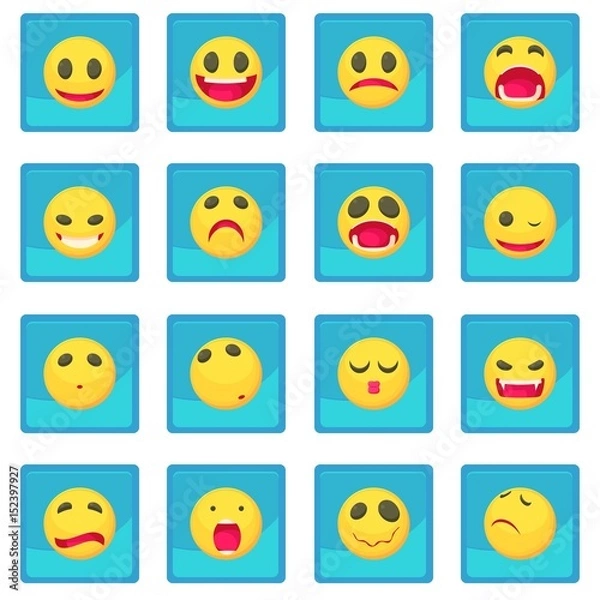 Obraz Smile icon blue app