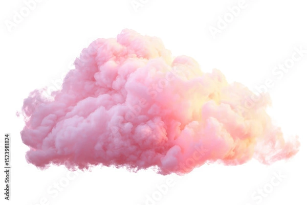 Fototapeta Soft pink dreamy fluffy cloud isolated on perfect for design projects and digital compositions ideal for creative applications and artistic visuals high on transparent background