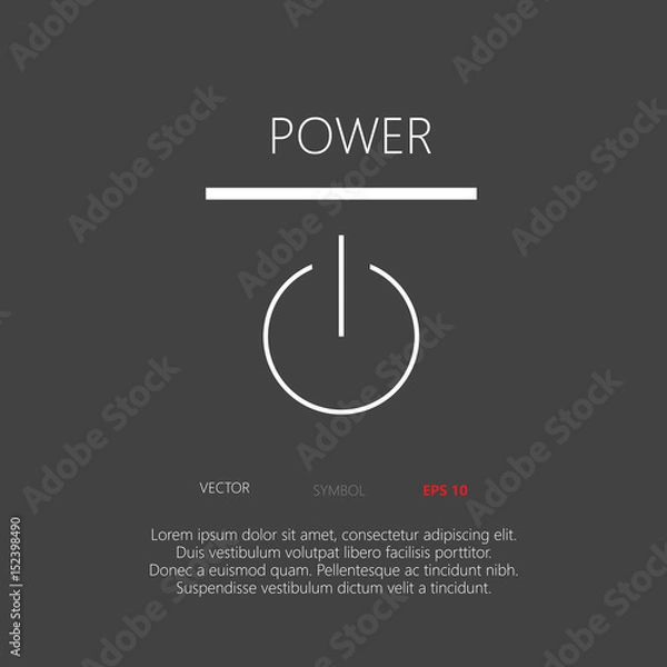 Fototapeta Power button web icon flat design
